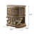 Birdsong 2-Drawer Scroll Carved Nightstand, Brown & Gold Finish