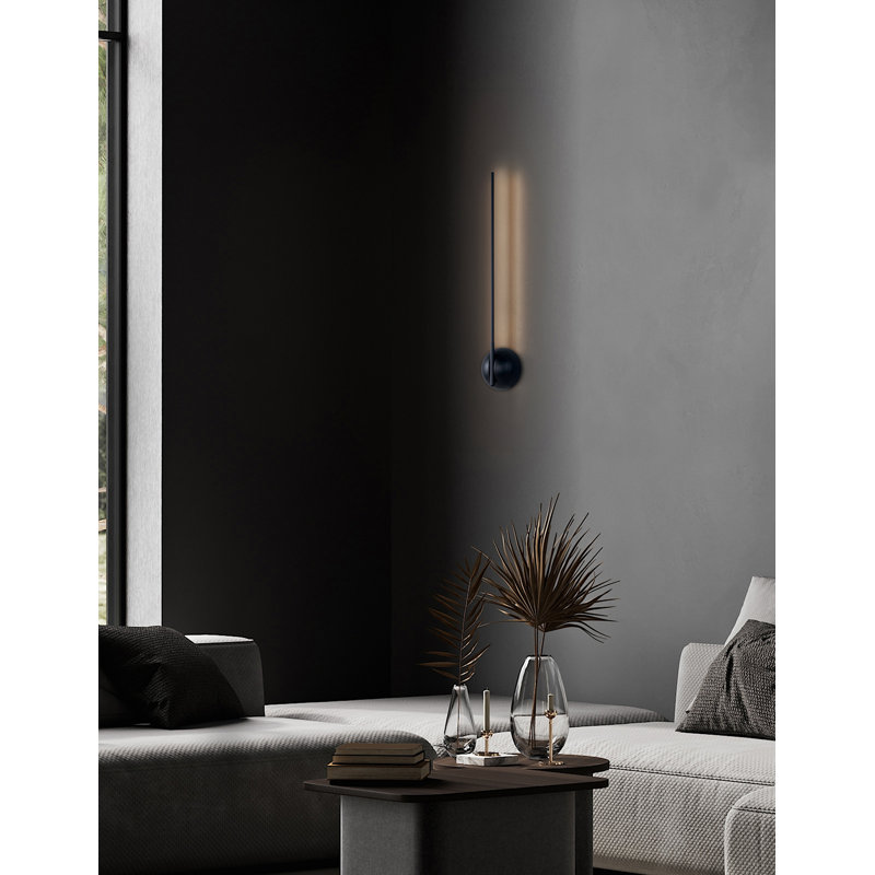 Varna - Applique murale à DEL ADA - Noir mat, H 24,25 po