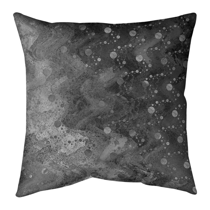 Housse et insert de coussin carré Katelyn Elizabeth Planets Stars, Pas de bourre, H 20 po x l 20 po, Noir / Gris