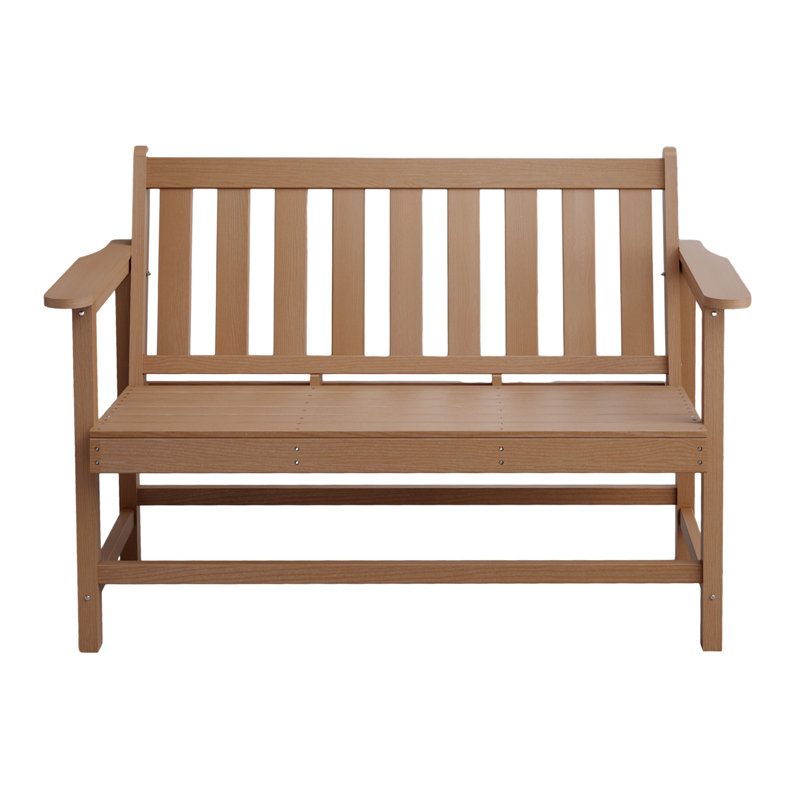 40 po Banc de patio en PEHD brun pour 2 personnes, Brown