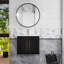 Ensemble de meuble-lavabo mural 24 po avec lavabo, portes doubles, charnières à fermeture en douceur, cuve en céramique, assemblage facile, poignée longue en métal doré, espace de rangement, noir brillant