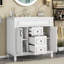 Meuble-lavabo 36 po avec lavabo supérieur, armoire de rangement moderne avec 2 portes à fermeture douce et 2 tiroirs, meuble-lavabo simple-57500462