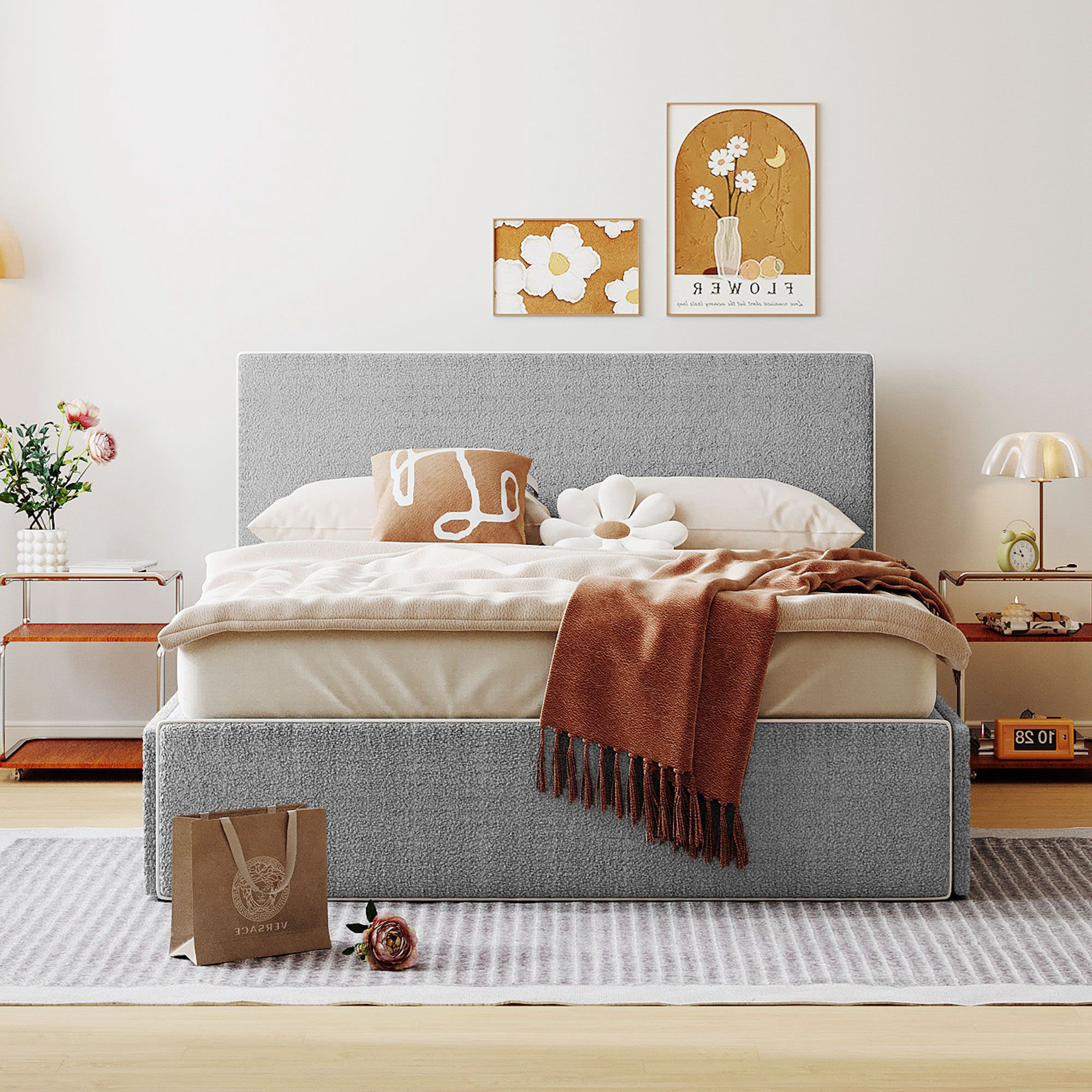 Limpho Upholstered Storage Bed Latitude Run Color: Gray