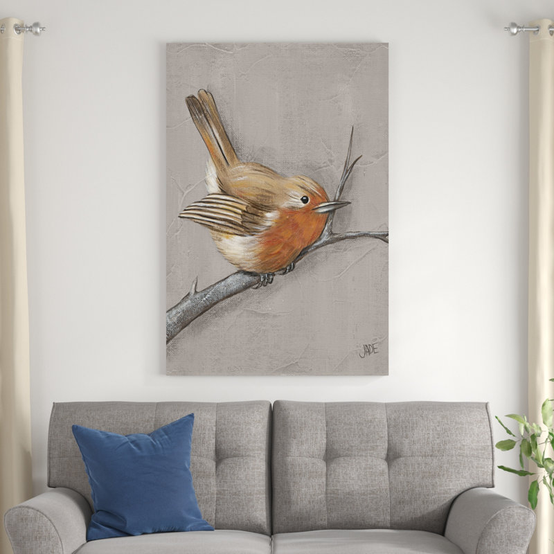 «Winter Bird II», peinture sur toile, H 48 po x l 32 po