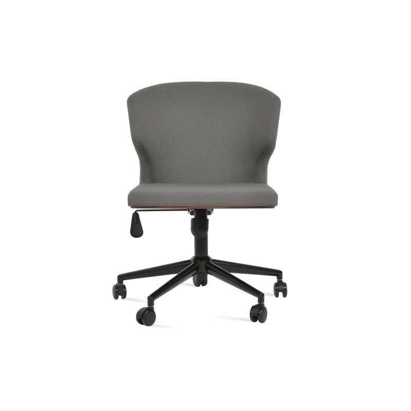 Chaise de bureau Amed, Noir mat, Gris