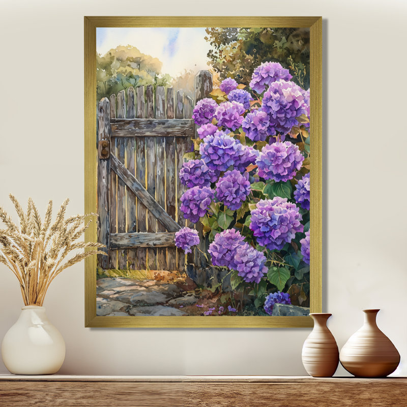 Alayna - Floral Wall Art, H 32 po x l 16 po, Reproduction encadrée d'une seule photo, Doré