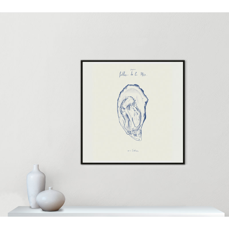 Filles de la mer I - reproduction carrée par Mora, L 41,5 po x H 41,5 po, Flottant espresso