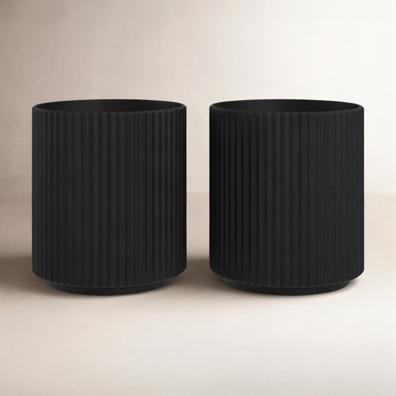 Pot à fleurs rond Veradek Demi Series, H 11,5 po x l 10,5 po x P 10,5 po, Noir, 2