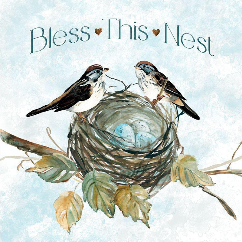 Art sur toile tendue avec Lark Manor ™ Robinson, Carol, "Bless Nest", H 20 po x l 20 po