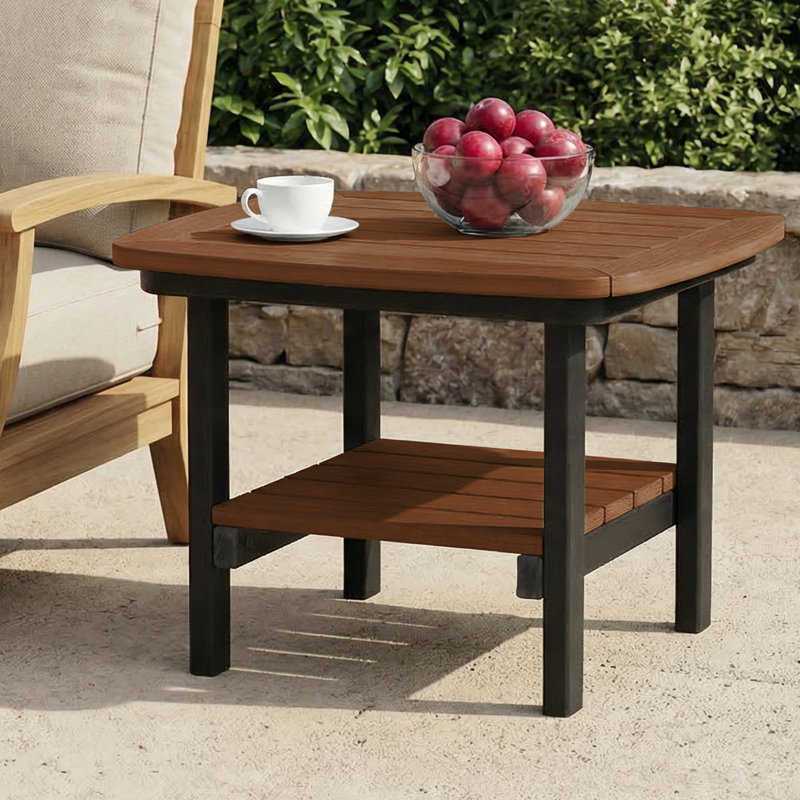 Table d'appoint carrée 21 po, noire, Plateau noir / structure noire