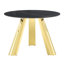 Ensemble de table de salle à manger moderne en acier durable avec plateau en pierre frittée pour la maison