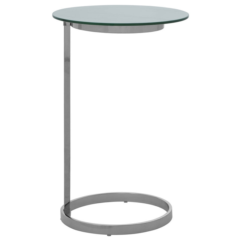 Emile Frame End Table, Silver, White