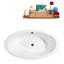 Baignoire de trempage sur pattes 65 "avec drain, pattes et plateau en bambou 65" Streamline-92844408-97549398