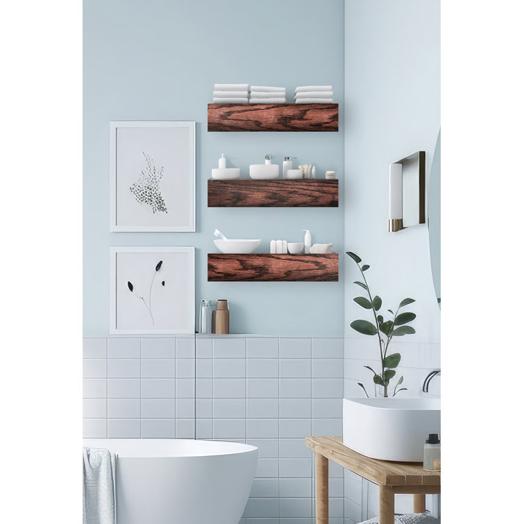 3 Piece Oak Floating Shelf