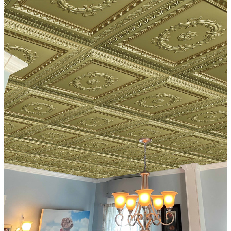 Carreau de plafond en PVC 2 pi x 2 pi Falkirk Perth, Laiton