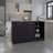 Kitchen Island Two Cabinets, Three Open Shelves-843365458