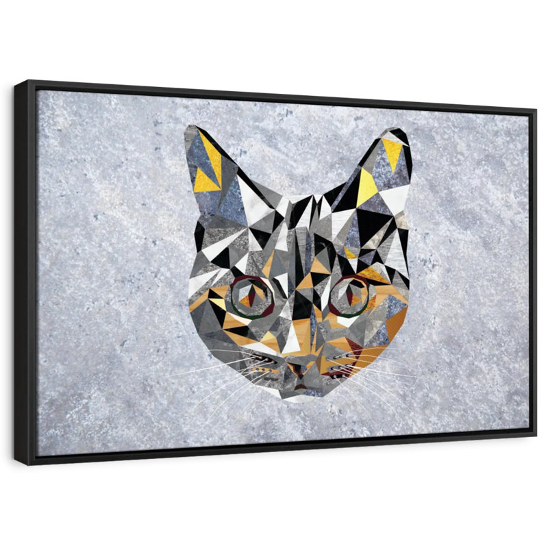 Animal «Chat géométrique», H 9 po x l 13 po