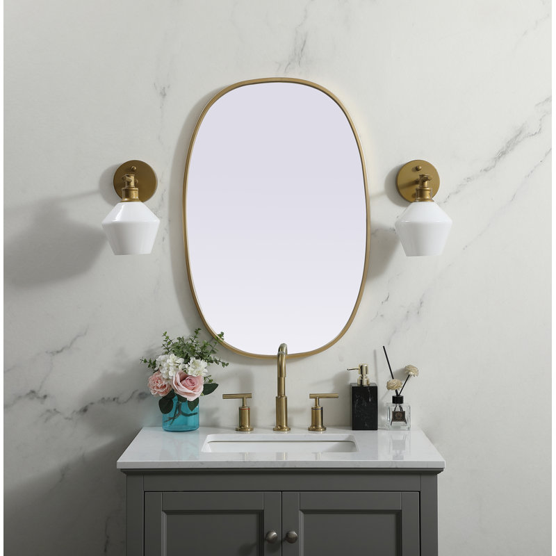 Miroir mural Sabine, 30 po x 20 po, Laiton