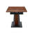 Modern Dining Table With Dark Walnut Marble MDF Veneer Paper Tabletop And Dual V-Shaped Metal Spray-Painted Legs (Table Only)-760213766