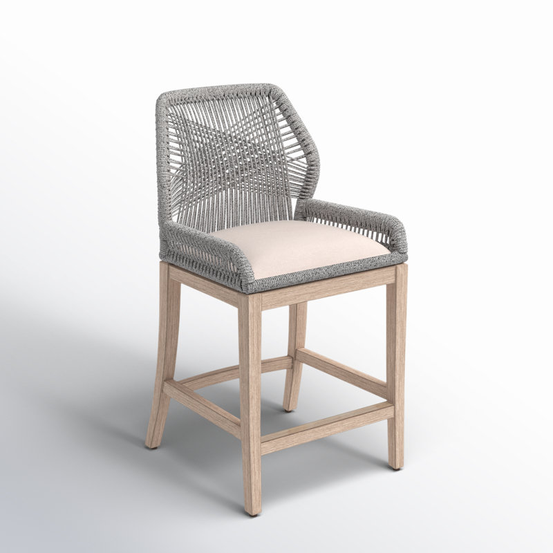 Upholstered Counter Stool, Platinum, Light Gray, Counter Stool (26" Seat Height)