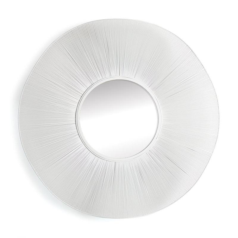 Esme Flat Metal Wall Mirror, White