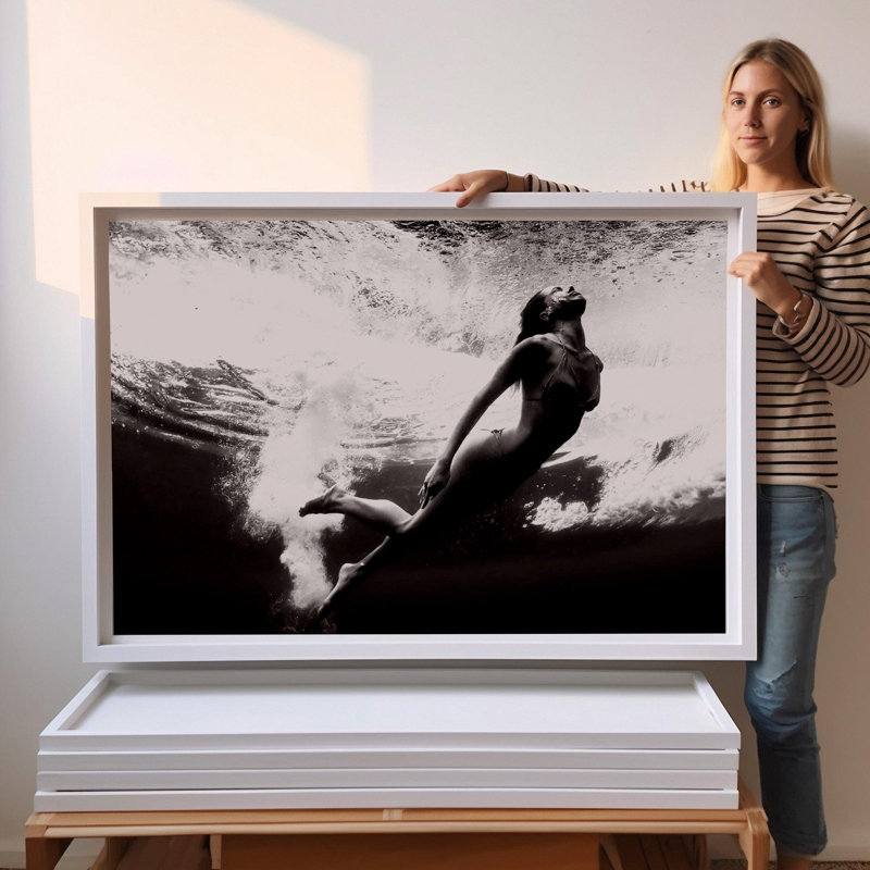 «Just Breathe B / W», Impression encadrée sans passe-partout, H 14 po x l 18 po, Noir