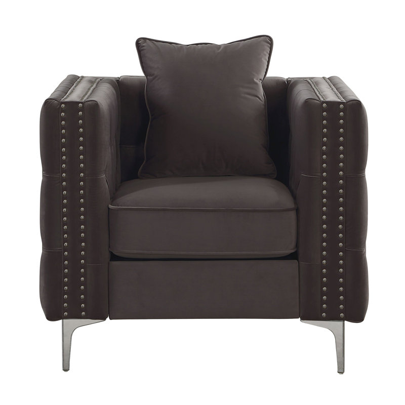 Fauteuil d'appoint avec accoudoirs gris foncé Gwenne