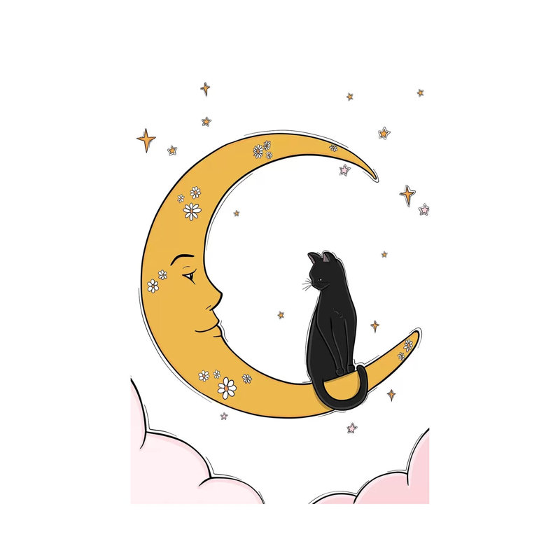 The Moon And His Friend by Sabina Fenn - Wrapped Canvas Print, 20.32 cm H x 30.48 cm W