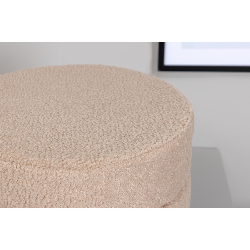 Sprague 40cm Wide Round Ottoman, Beige
