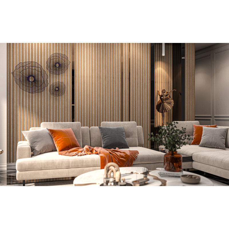 94" x 12.6" Acoustic Wood Wall Paneling, Decorative Soundproof Panels for Walls and Ceilings, 3D Slat Wood Wall Panels