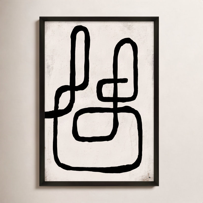 Linework 1 Painting by StudioM, 50" H x 35" W x 1.25" D, Black Framed Paper