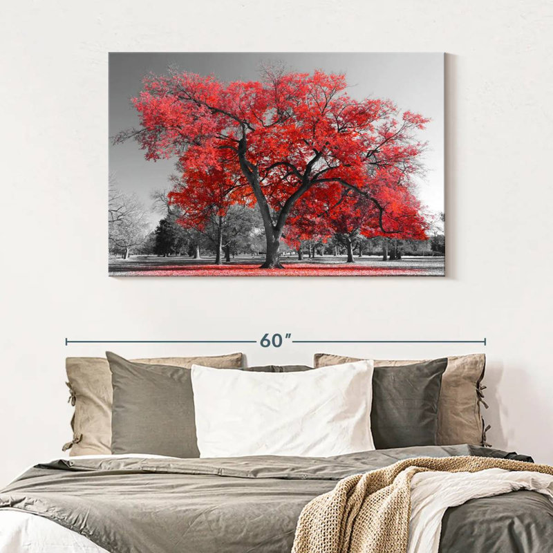 " Red Tree Canvas Print ", 32" H x 48" W x 1.25" D
