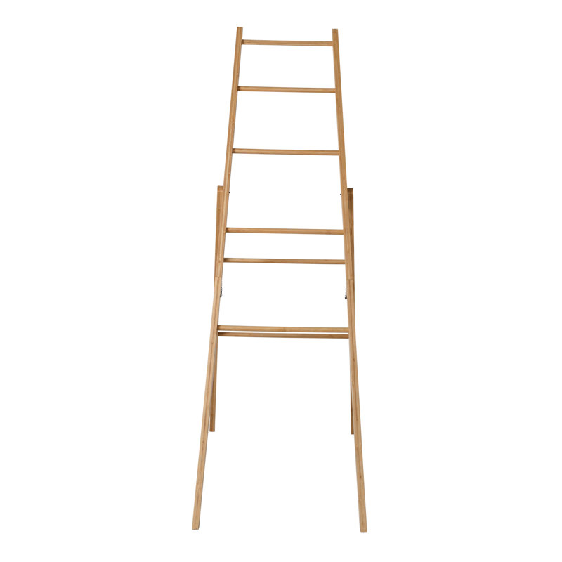 Natural Bamboo Folding Clothes Drying Ladder Rack