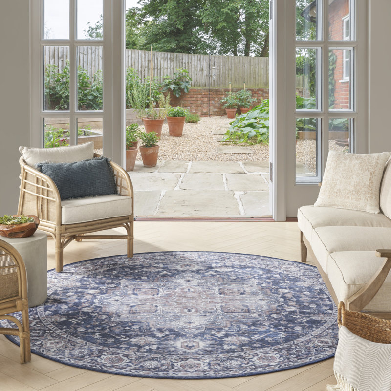 New Concepts Machine Washable Area Rug, Round 7'10"