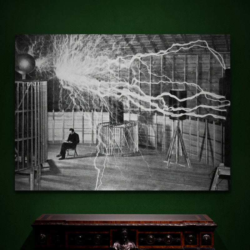 Nikola Tesla Faraday Cage - Wrapped Canvas Print, 31cm H x 41cm W