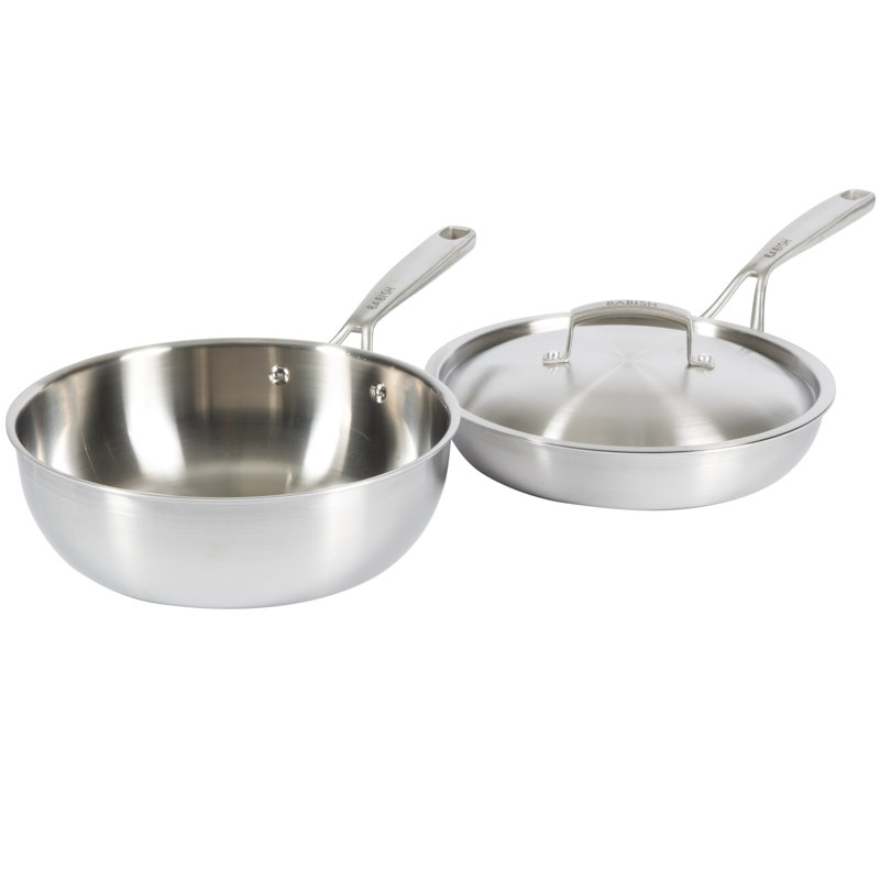 Babish 10-Piece Stainless Steel Tri-Ply Cookware Set with Glass Lids