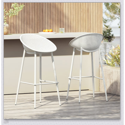 Gable Barstool Set Of 2, Weather-Resistant And Durable For Outdoor Use, Perfect For Patios And Gardens