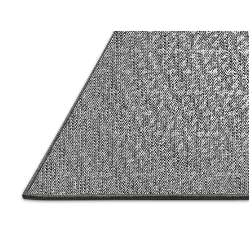 Tapis gris motif/argenté à motifs Walpole, Rectangle 5 pi x 7 pi