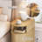 Narrow Fluted End Table with Charging Station & Sliding Curved Door-951752687
