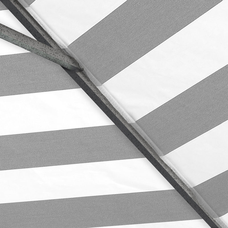 Parasol de marché 108 po, Rayure Cabana grise / blanche, Gris martelé