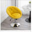 Fauteuil d'appoint pivotant en velours capitonné-162438747
