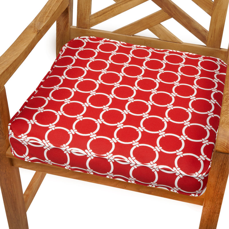 Bridgewood Outdoor 3'' Dining Chair Cushion, Link Red, 20" W x 20" D