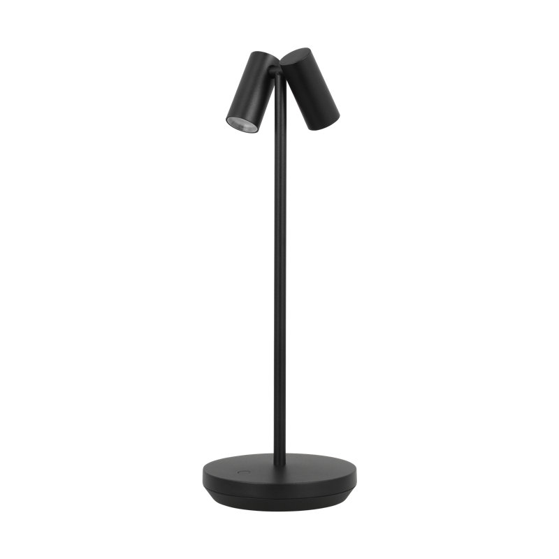 Doppia Accent Rechargeable Table Lamp, Black