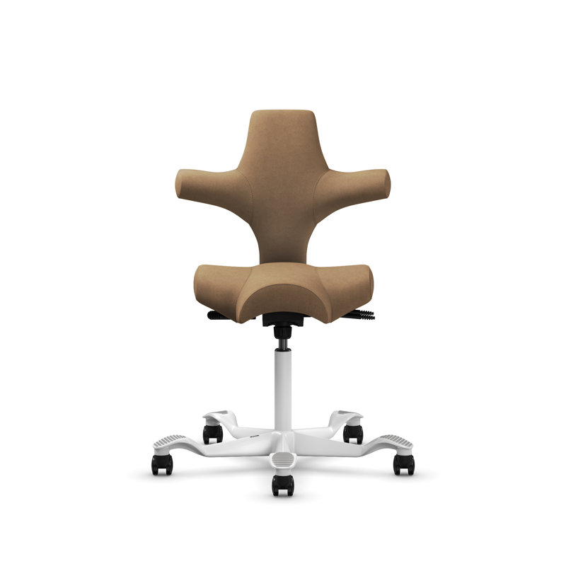  Fauteuil réglable en position assise / debout HœG Capisco, Blanc, Latté brun, Sit-to-Stand