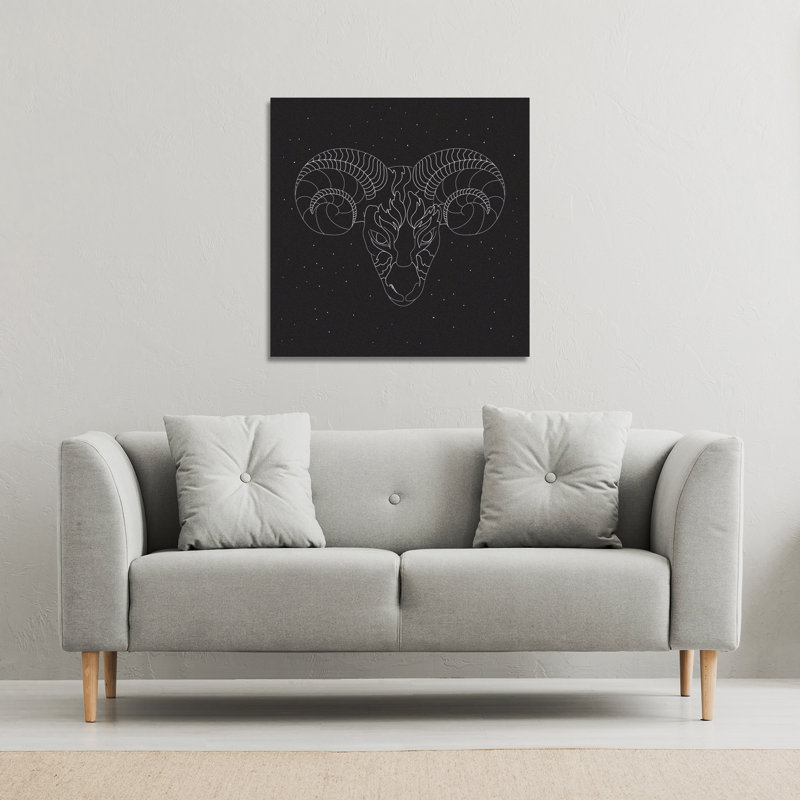 Aries Zodiac Sign - Wrapped Canvas Print, 120cm H x 120cm W