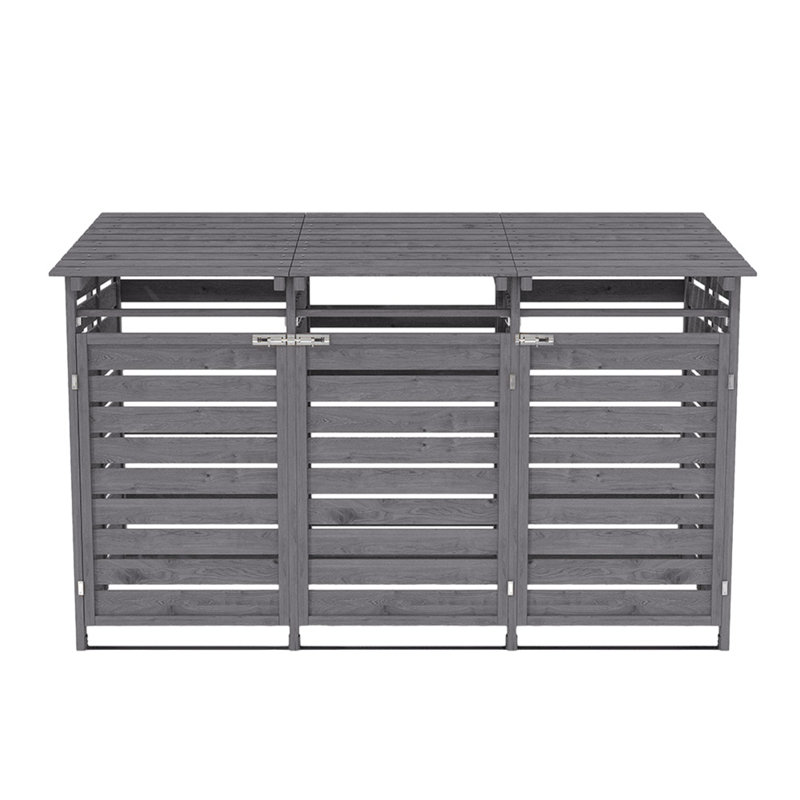 Outdoor Spruce Wood Garbage Can Garden Storage Shed