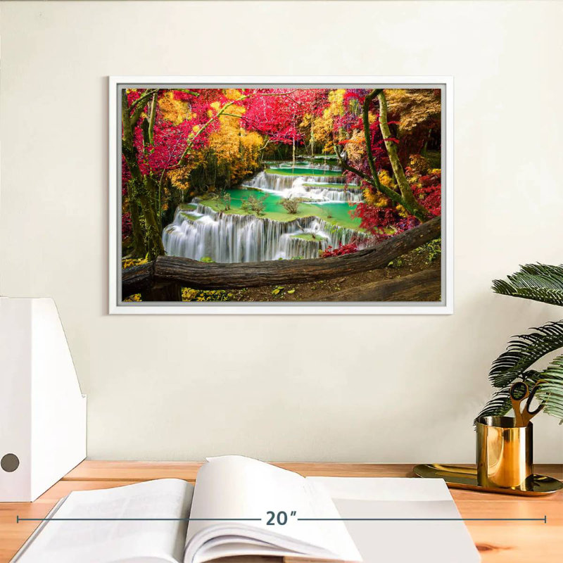 Cascade Huai Mae Khamin, Cadre flottant blanc, 13 po x 9 po