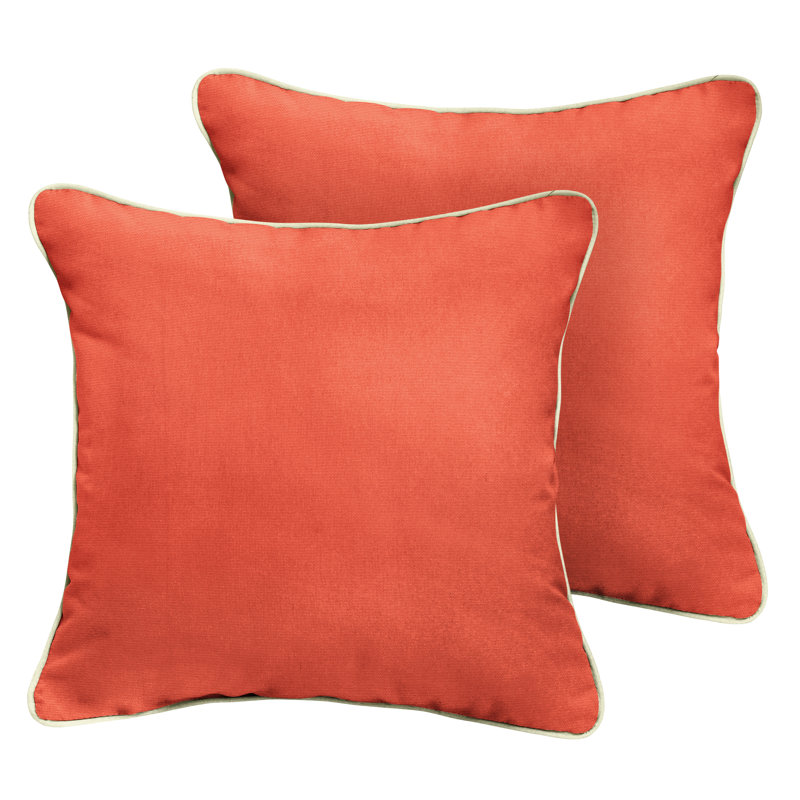  Housse et insert de coussin extérieur d'extérieur, 18 po x 18 po, Toile Sunbrella® melon