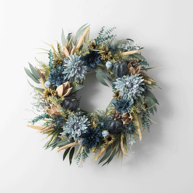 Couronne de soie, H 26 po x l 26 po x P 6 po