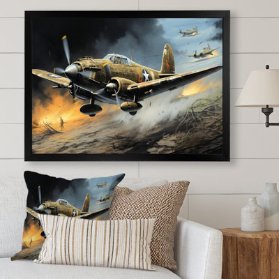 Old Military Plane During Wwii II - Military Canvas Wall Art